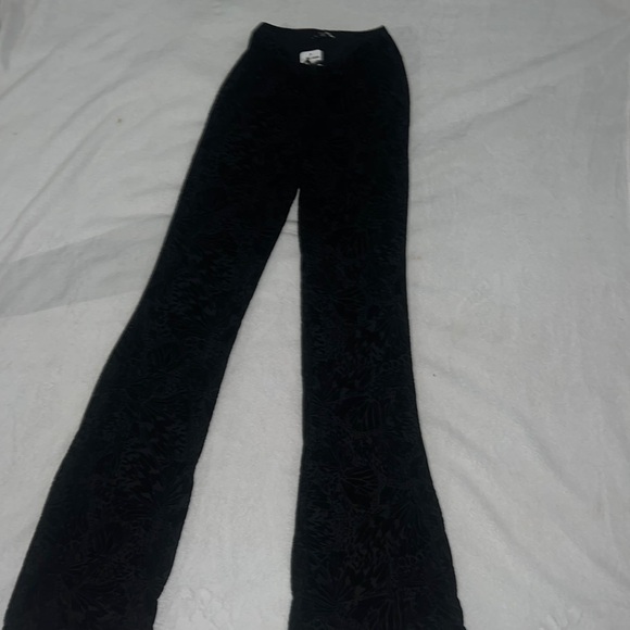Black faded mesh detailed flared pants - Picture 1 of 3